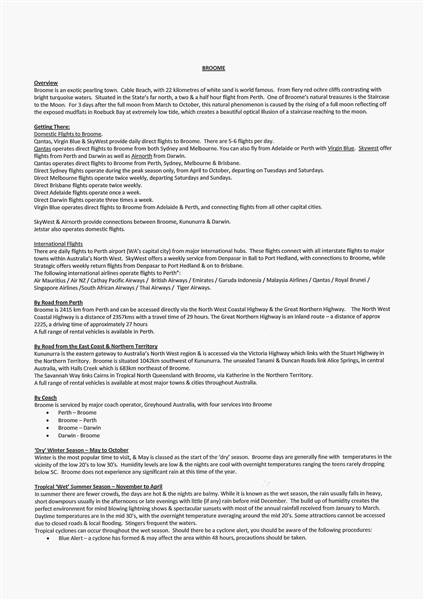 Broome - Fact Sheet (9/02/2016)