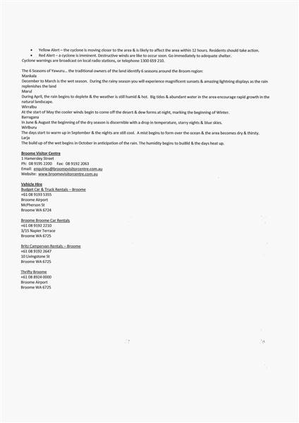 Broome - Fact Sheet (9/02/2016)