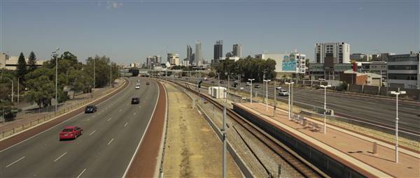 Leederville Train Station Overpass Mitchell Freeway (25/09/2015 - Credits: Denson Baker)